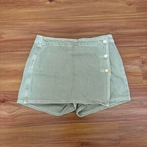 Zara Khaki Buttoned Women's Skort
